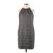 L.K. Bennett Casual Dress - Mini Halter Sleeveless: Gray Dresses - Women's Size 6