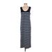 Lou & Grey Casual Dress - Midi Scoop Neck Sleeveless: Blue Print Dresses - Women's Size Small