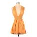 ASOS Casual Dress - A-Line Plunge Sleeveless: Orange Solid Dresses - Women's Size 4