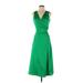 Banana Republic Casual Dress - Midi: Green Solid Dresses - Women's Size X-Small