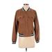 Allegra K Jacket: Short Brown Print Jackets & Outerwear - Women's Size Small