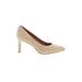 J.Crew Factory Store Heels: Pumps Stiletto Cocktail Ivory Print Shoes - Women's Size 6 1/2 - Pointed Toe