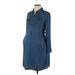 Old Navy Casual Dress - Shirtdress: Blue Dresses - Women's Size Large Maternity