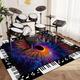 ZHXQ Drum Carpet, Non-Slip Drum Rug Drum Mat, Professional Drum Carpet for Electronic Drums Bass Drum Snare Drums Racks Guitars Drum Kit Etc Musical Instruments, Drum Kit Soundproof Mat 140 x 100 cm