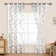 JIUZHEN Blue Embroidered Voile Curtains for Living Room for Bedrooms Sheer Net Curtains for Windows Eyelet Curtains With Tiebacks 52 x 96 Inch 2 Panels