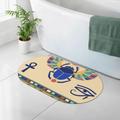 OPSREY Egyptian Scarab printed Diatomaceous earth soft floor mat Quick-drying bathroom carpet Bathroom bath mat carpet