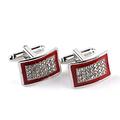 Jewelry Men'S Cufflinks Red/Black Enamel Rhinestone Cufflinks Men'S Business Shirt Cuff Link Buttons Classic Jewelry (A As The Picture Shows)