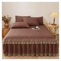 WWQQ Luxury Bed Skirt Bedspread 180 * 200CM 200 * 220CM Single Double King Size Bed Cover Valance Soft And Comfortable Thick Quilted Bed Sheet Bedroom Decoration Non-Slip Mattress Dust-Proof Cover