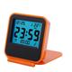 Mini Travel Alarm Clock with Snooze, Foldable Design Travel Tabletop Digital Alarm Clock with Temperature Calendar Date Week for Home Office Travel,White (Orange)