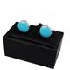 Cufflinks, 17 Mm Button Covers Imitation French Cufflinks Bright-colored Inlaid for Men’s Regular Shirts Brown (Color : Blue)