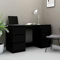 Susany Writing Desk Office Desk Laptop Desk Modern and Functional Design with Drawers Black 140x50x77 cm Chipboard