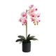 Decor Artificial Flowers With Vase Artificial Orchid In Vase Artificial Flowers With Planter Single Phalaenopsis Fake Flower For Living Room Arrangements Faux Flowers Arrangements Ornaments small gift