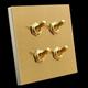 HKARCRSX 86 Type Stainless Steel Champagne Gold Switch Retro Brass Lever Switch 1-4 Gang 2 Way Concealed Metal Switch Panel Switch Stainless Steel Panel Switch Flame Retardant Switch/1 Gang - 1/2 Way