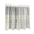 Curtain, Sheer Valance Curtain,Window curtains,Short Net Curtains for Kitchen, Handmade Embroidery Sheer Half Curtain Rod Pocket 1 Panel,White,150cm x 30cm ( Color : White , Size : W x H 200x50cm )