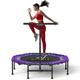 CLORIS 48'' Foldable Fitness Trampoline - Max Load 450lb, Rebounder with Adjustable Foam Handle Indoor/Outdoor Fitness Body Exercise (48''Purple)