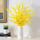 Decor Artificial Flowers With Vase Artificial Orchid Silk Fake Flowers Yellow Dancing Lady Orchids Stems Flower With White Vase For Home Wedding Party Decor Faux Flowers Arrangements Ornaments small