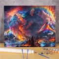 Rainbow Volcano Paint by Numbers Kits for Adults,without Frame 60x75cm DIY Canvas Oil Painting Kit for Adults Kids or Beginner with Paint brushes Acrylic Pigment Paintwork for Home Wall Decor Gift