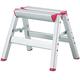 Telescoping Ladder, Lightweight Aluminum Alloy Garden Kitchen Folding Steps Ladder Household Safety Step Ladder Stepladder (Color : Silver, Size : 1 step) surprise gift