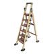 Telescoping Ladder, Aluminum Slim Design Ladder 4 Step Safety Wide Pedal Step Stool Multi-Purpose Extension Ladder Stepladder (Color : Gold, Size : 6 Step) surprise gift