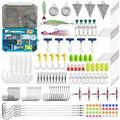 Saltwater Fishing Tackle Kit Surf Fishing Gear Ocean Saltwater Lures Set Fishing Finder Rigs Pompano Rig Pyramid Sinkers Leaders Fishing Hooks Swivels Ocean Beach Fishing Accessories