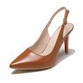 AQQWWER Heels High Heeled Shoes Women's Shoes Black Pointed Shoes Women's Single Buckled Shoes (Color : Brown, Size : 5.5 UK)