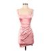 Windsor Cocktail Dress - Bodycon Square Sleeveless: Pink Solid Dresses - Women's Size X-Small