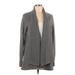 Athleta Cardigan Sweater: Gray Color Block Sweaters & Sweatshirts - Women's Size Large