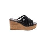 Sam Edelman Wedges: Slip On Platform Bohemian Black Solid Shoes - Women's Size 10 - Open Toe