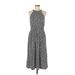 Boden Casual Dress - A-Line Crew Neck Sleeveless: Gray Floral Dresses - Women's Size 6