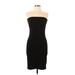 Wet Seal Casual Dress - Bodycon Strapless Sleeveless: Black Print Dresses - Women's Size Large