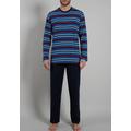 Schlafanzug GÖTZBURG Gr. 52, blau (blau, mittel, ringel) Herren Homewear-Sets Pyjamas