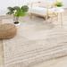 Miley Collection - Beige Taupe Diamond Lines Shag Area Rug, 5'3" x 7'7"