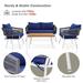 Balcony 4-Piece Weave Furniture Conversation Set w/Acacia Wood Table