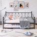 Full Size Metal Daybed with Twin Size Adjustable Trundle, Portable Folding Trundle，Full Size Daybed with Trundle]