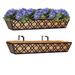 30 inch Window Planter Box 2Pcs Iron Window Deck Railing Planter with Coco Liner, Metal Horse Troughs Fence Planter