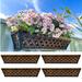 LaLaGreen Window Box Planter for Outdoor Plants (4 Pack, 24 Inch) Black Metal Rectangular Flower Pot Wall Planters with Coco