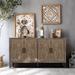 Wooden Twill Storage Cabinet Sideboard With 4 Door Multiple Compartments Adjustable Shelf Sideboard Cabinet