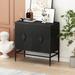 31.50" Modern 2 Door Wooden Storage Cabinet Accent Cabinet with Metal Leg Featuring Two-tier Storage,Painted in Black