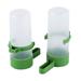 Pet Birds Plastic Water Fountain Bottle Feed Waterer Green Clear 140ML 2 Pcs - Green, Clear