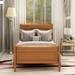 Twin Size Wood Platform Bed Frame Mattress Foundation Sleigh Bed with Headboard/Footboard/Wood Slat Support