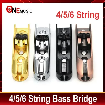 4/5/6 Saiten Bass Brücke 4/5/6 Teile/satz Single String Bass Brücke Schwarz/Chrom