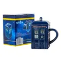 Who Tardis Creative Police Box Mug Funny Ceramic Coffee Tea Cup With Spoon Gift Box In Blue and Milk