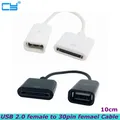 0.1m Black and White Base 30-pin Female to USB 2.0 Female Cable for Apple 4 Mobile Phone Laptop