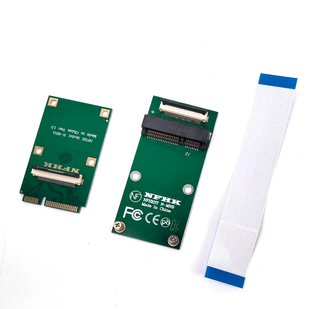 Ultradünnes Mini-PCIe-Stecker-auf-Buchse-Verlängerungskabel, mSATA-SSD-Steckplatz, halbe Größe auf volle Größe, unterstützt Laptop und Desktop Image