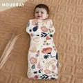 Newborn Baby Sleeping Bag Baby Swaddle Cocoon Beautiful Flowers Print Summer Thin Vest Button Wrap