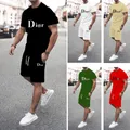 New Summer 2024 set da uomo esplosivo Super Hot Casual Fashion Sportswear 3d Digital Printed t-shirt