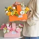 5pcs Handle Thickened Paper Box Holiday Gift Wrapping Paper Box Milk Tea Coffee Cake Bouquets of