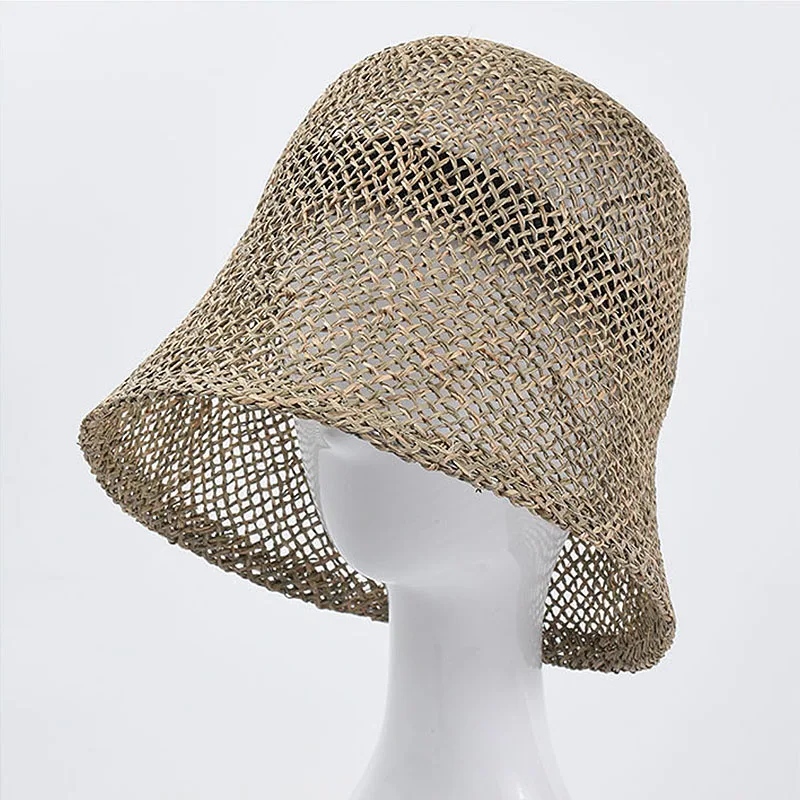 Nuovo Cappello Estivo da Donna, Cappello da Sole, Cappello Panama, Cappello a Secchiello, Cappello di Paglia da Ragazza, Cappello da Spiaggia, Cappelli da Sole Traforati