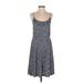 Ann Taylor LOFT Casual Dress - A-Line Scoop Neck Sleeveless: Blue Dresses - Women's Size X-Small