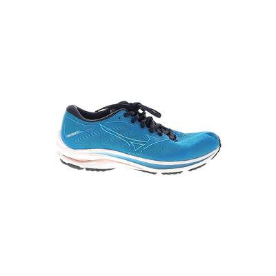 Mizuno Sneakers: Activewear Platform Casual Blue Solid Shoes - Women's Size 9 - Round Toe